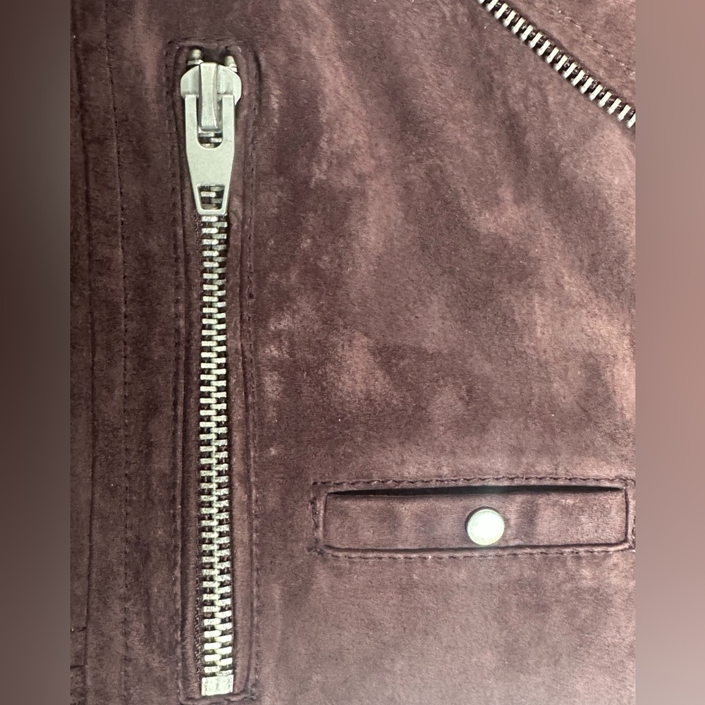 SL8 by BlankNYC Marion Suede Moto Jacket in eggplant xs - Picture 12 of 13